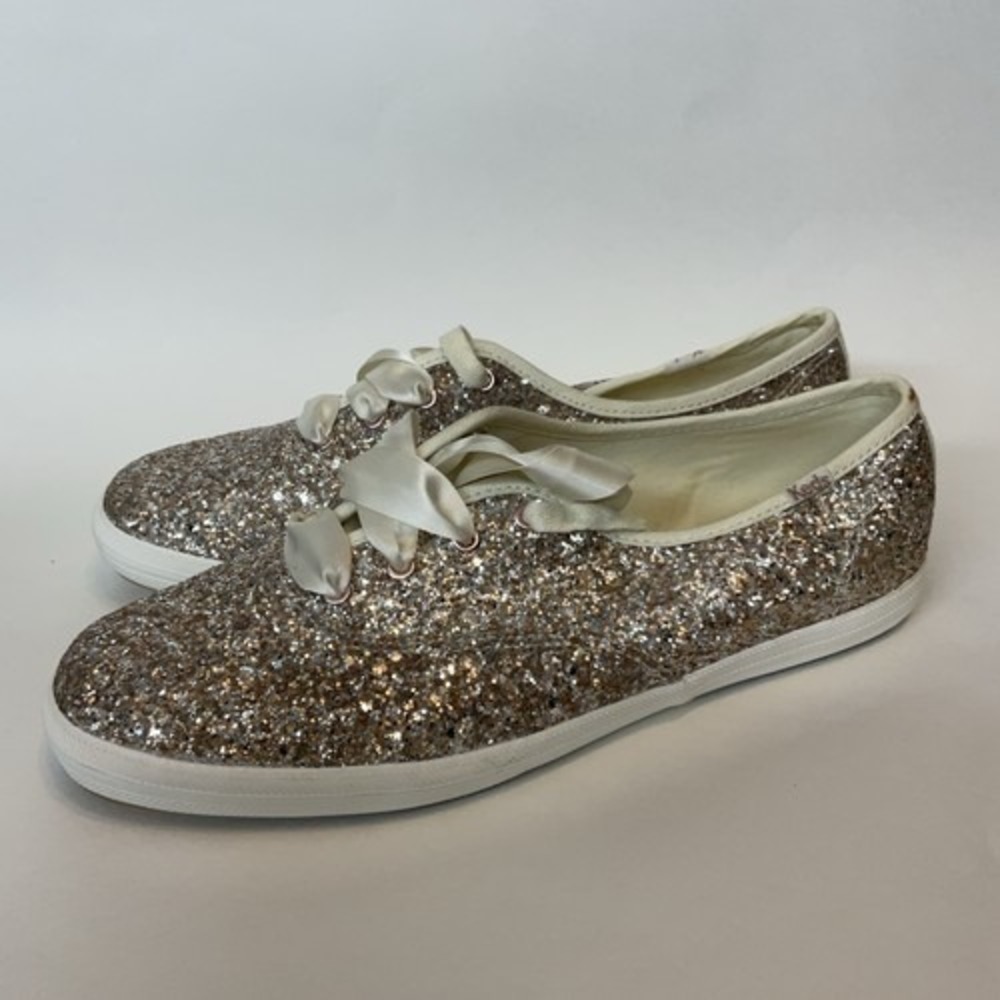 NWD Keds Kate Spade Champion Gold/Pink Glitter Sparkly Sneakers Women 7 China